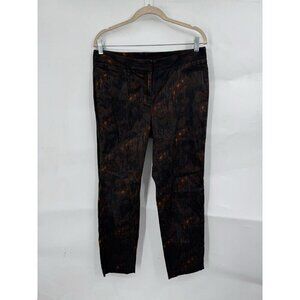 Worth New York Pant Women 8 Brown Straight Leg Retro Splotchy Tie Dye Grunge